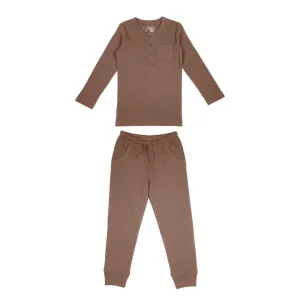 Lovedbaby - Thermal Henley & Jogger Set - Kids - Cocoa