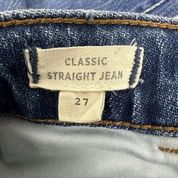Madewell Classic Straight Jeans Size 27 Blue Bandry Wash Seamed Edition