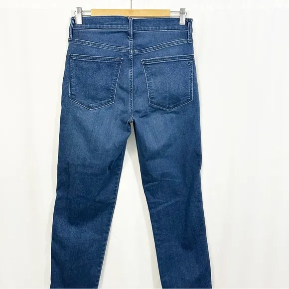 Madewell Mid Rise Stovepipe Slim Straight Leg Jeans in Dahil Wash