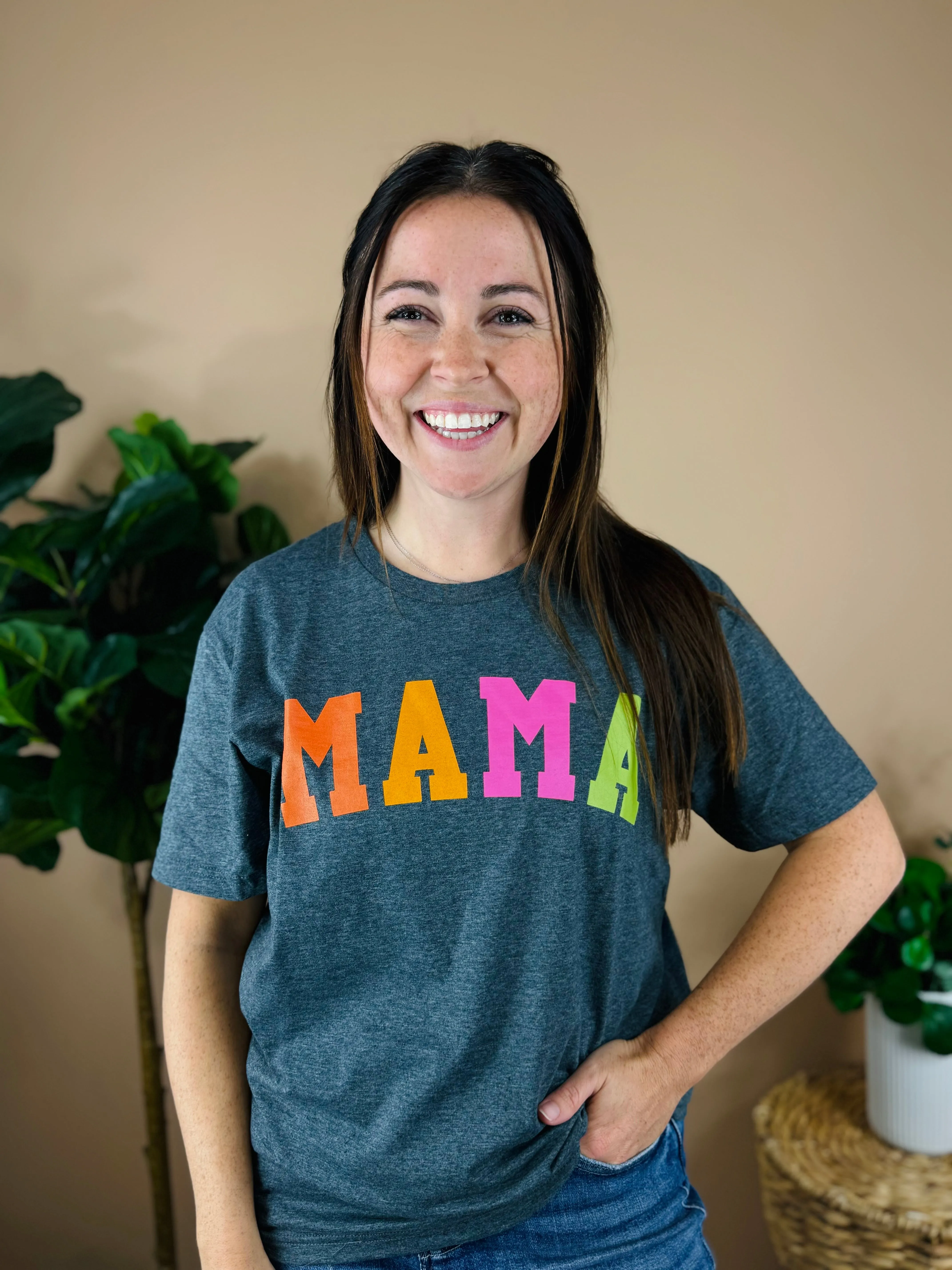 MAMA Simple Block Text Graphic Tee
