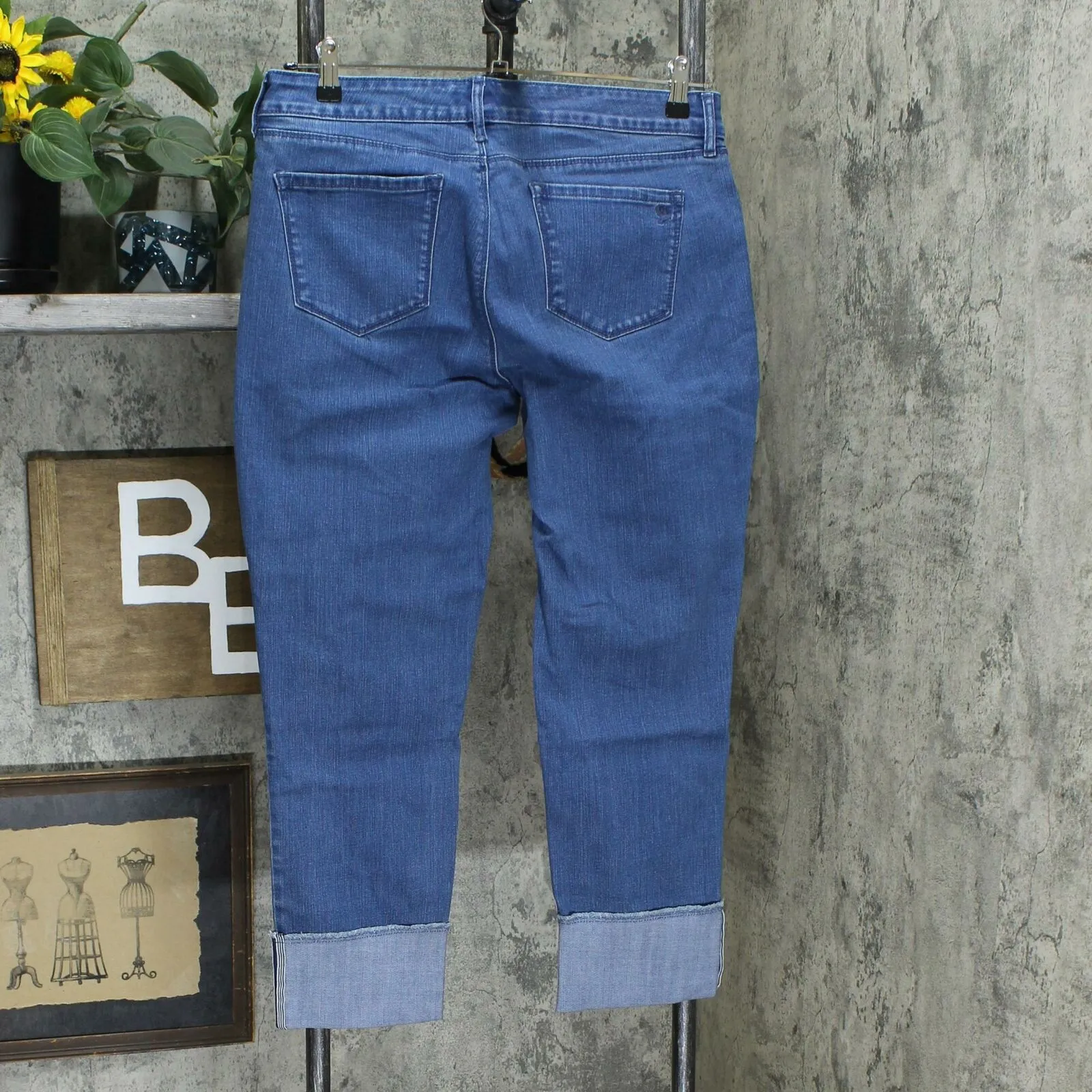 Martha Stewart Petite 5-Pocket Cuffed Girlfriend Ankle Jeans