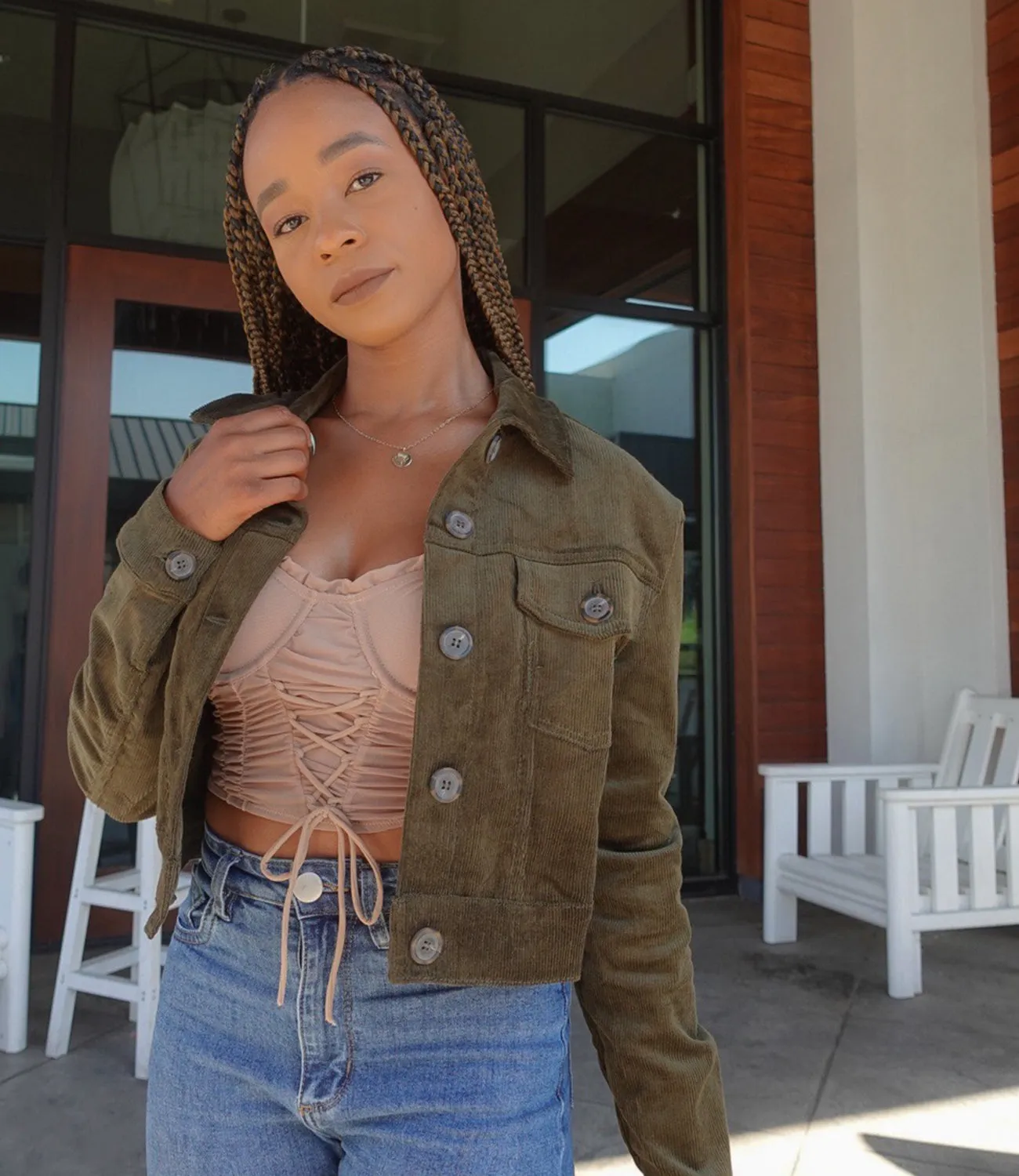 Maverick Corduroy Jacket(Emerald)