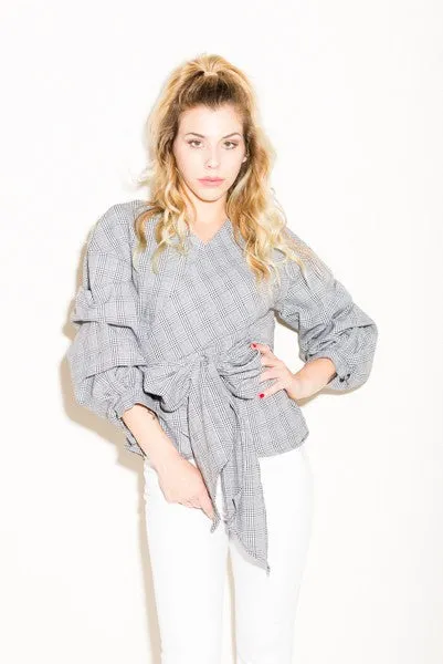 Maxine V Neck Bubble Layered Sleeves