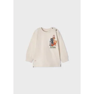 Mayoral Long Sleeve Friends Adventures in the Woods Shirt - Light Khaki