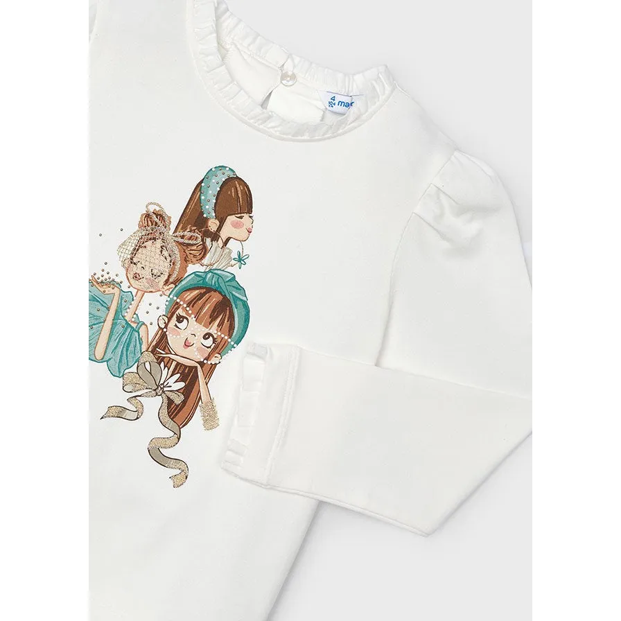 Mayoral Natural/Jade Look at Me Graphic Tee