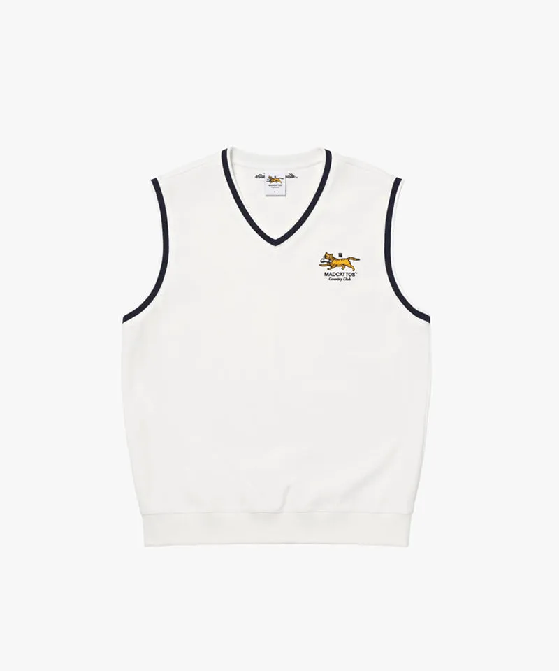 MCC Unisex V-Neck Cotton Vest - Off White