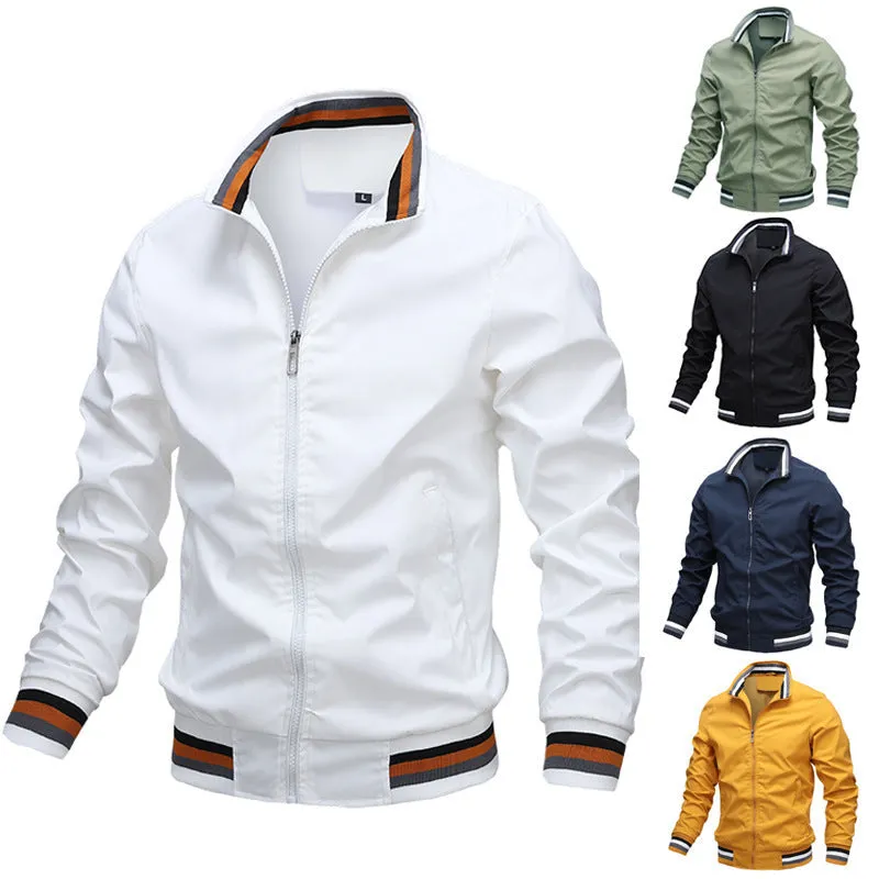 Men Bomber Jackets Plus Velvet Full Zip Coat