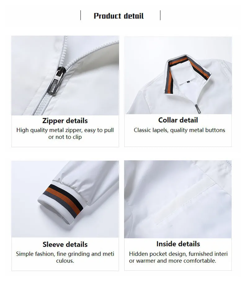 Men Bomber Jackets Plus Velvet Full Zip Coat