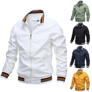 Men Bomber Jackets Plus Velvet Full Zip Coat