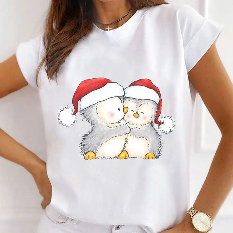 Merry Christmas Women White T-Shirt T