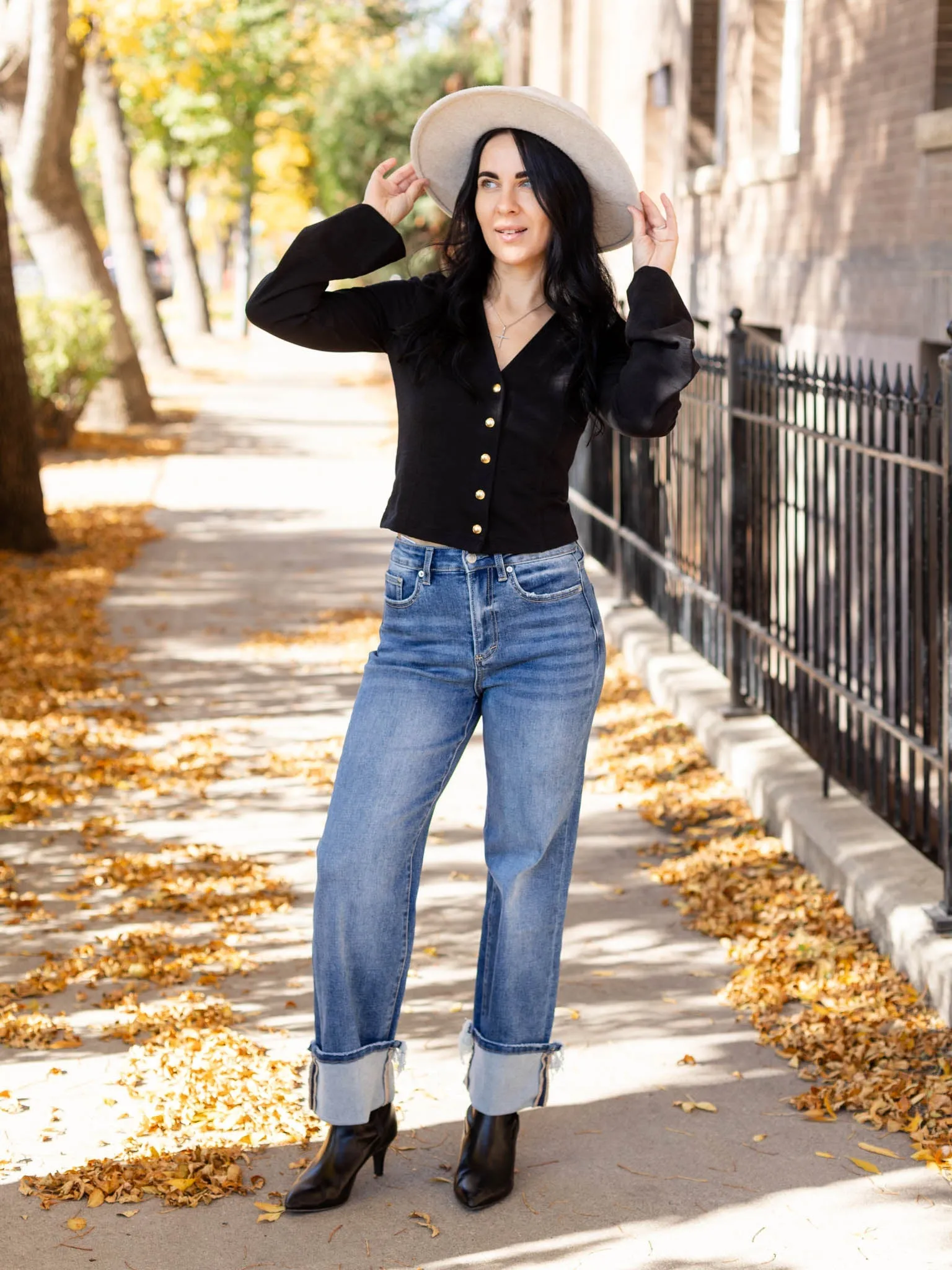 MICA Penn Blue Super High Rise Relaxed Straight Cuff