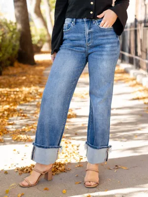 MICA Penn Blue Super High Rise Relaxed Straight Cuff