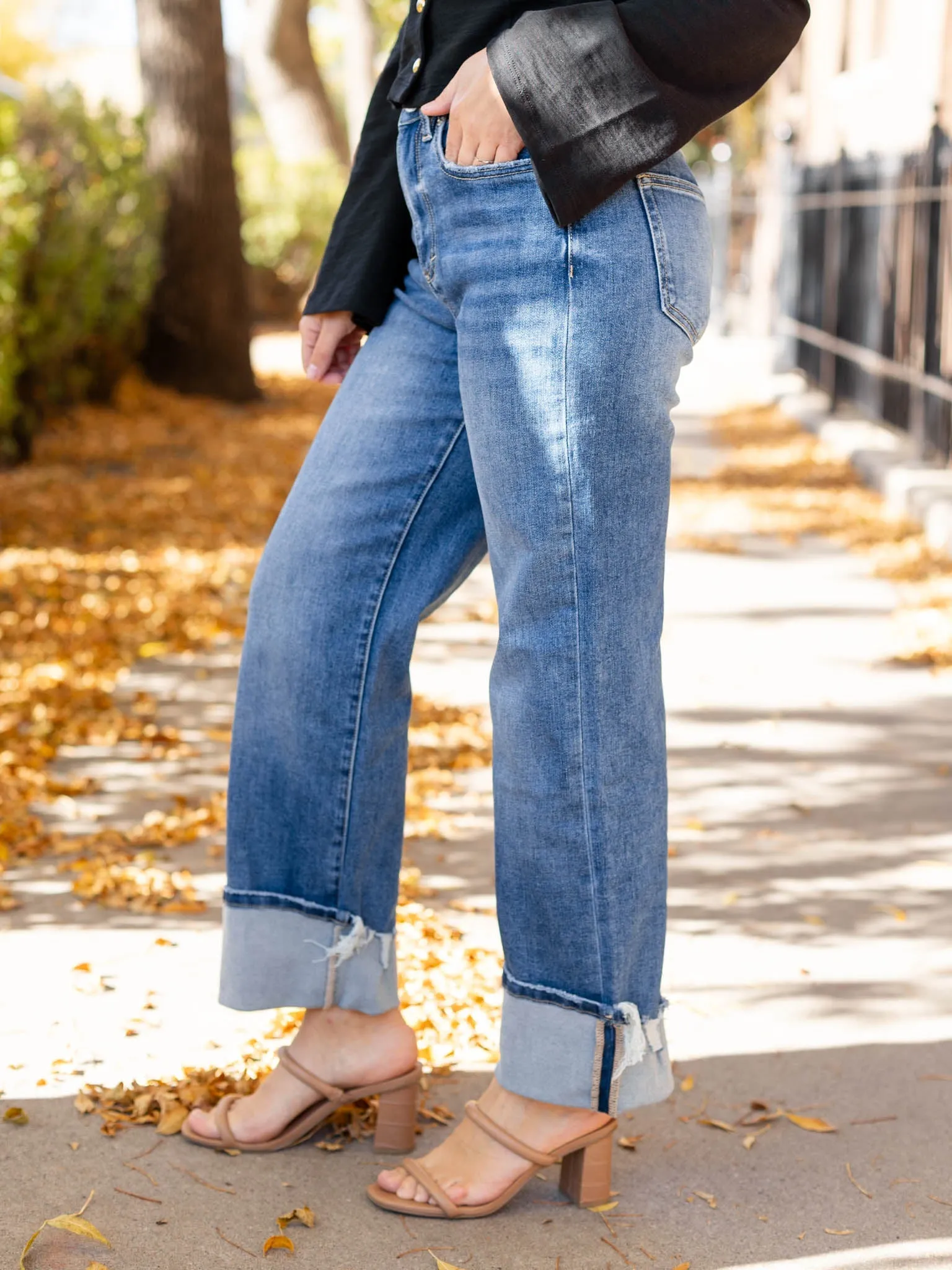 MICA Penn Blue Super High Rise Relaxed Straight Cuff