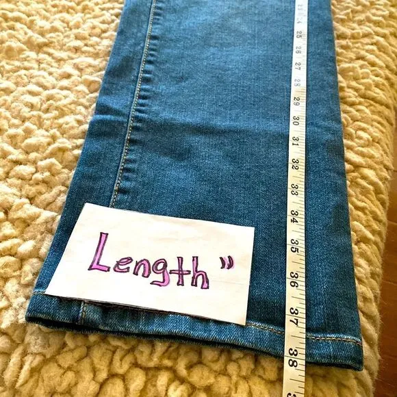 Michael Kors Blue Wash Women’s Size 12P Bootcut Straight Leg Gold Studded Jeans