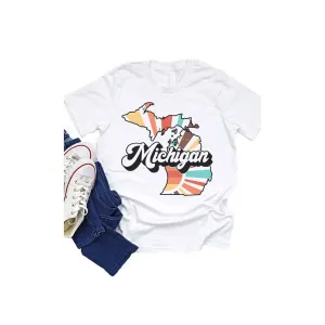 Michigan Retro State Kids Graphic Tee