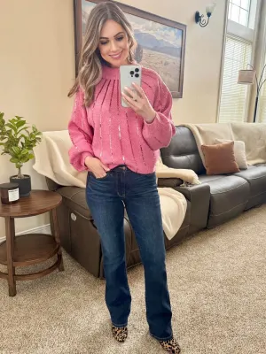 Mid Rise Judy Blue Bootcut Jeans In Dark Wash