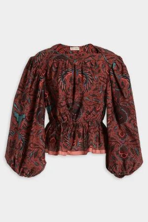 Mireya Blouse in Carmine