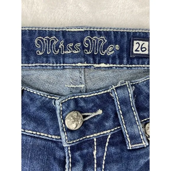 Miss Me Bootcut Jeans Women's Medium Wash Low Rise Blue Size 27