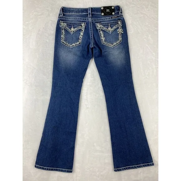 Miss Me Bootcut Jeans Women's Medium Wash Low Rise Blue Size 27