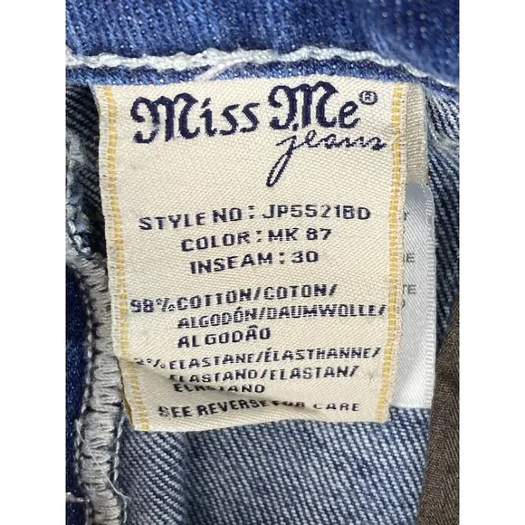 Miss Me Bootcut Jeans Women's Medium Wash Low Rise Blue Size 27