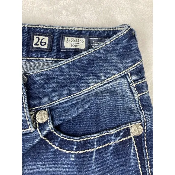 Miss Me Bootcut Jeans Women's Medium Wash Low Rise Blue Size 27