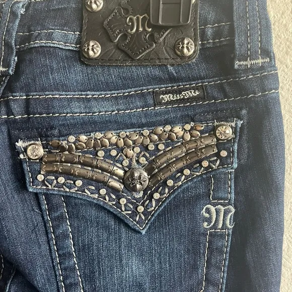 Miss Me Women's Embellish Pocket Flap Bootcut Jeans Size 27 Style JP5489B2