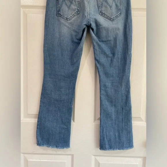 Mother The Insider Ankle Fray In Herbal Remedy Straight Jeans 26 Medium Wash