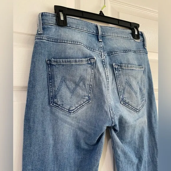 Mother The Insider Ankle Fray In Herbal Remedy Straight Jeans 26 Medium Wash