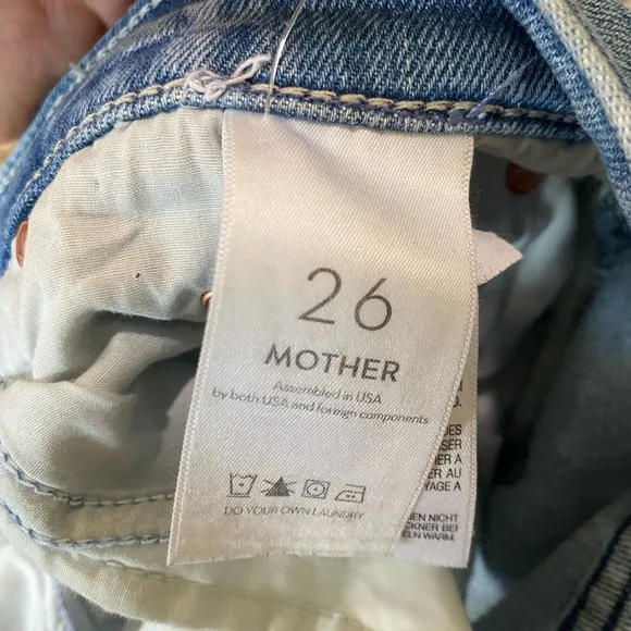 Mother The Insider Ankle Fray In Herbal Remedy Straight Jeans 26 Medium Wash