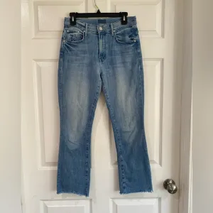 Mother The Insider Ankle Fray In Herbal Remedy Straight Jeans 26 Medium Wash