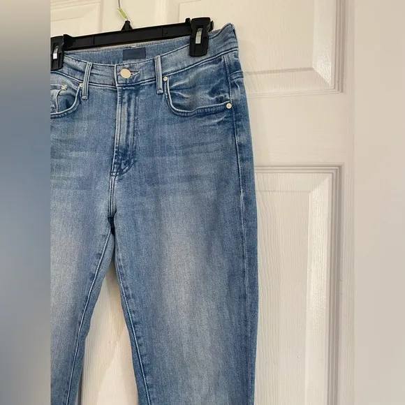 Mother The Insider Ankle Fray In Herbal Remedy Straight Jeans 26 Medium Wash