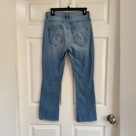 Mother The Insider Ankle Fray In Herbal Remedy Straight Jeans 26 Medium Wash