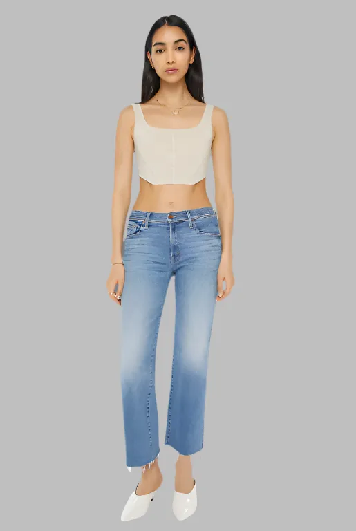 MOTHER The Mid Rise Rambler Zip Ankle Fray- Enjoy The Ride