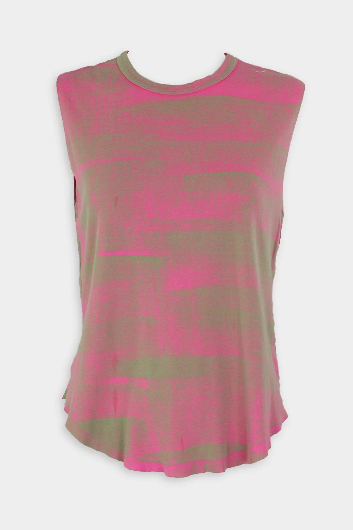 Muscle Tank in Fuschia/Moss