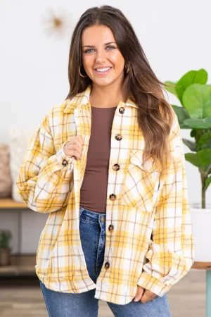 Mustard and Cream Plaid Shacket