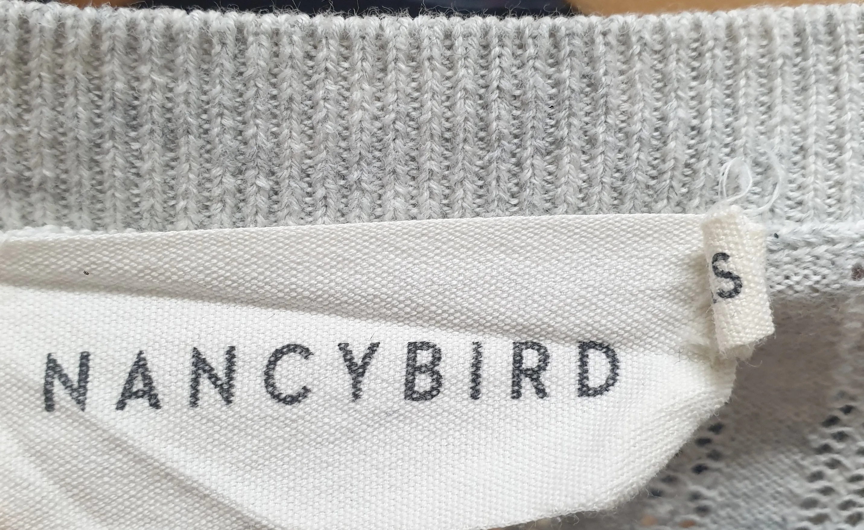 Nancybird grey 100% cotton knit short sleeve top size XS, fits 6 and 8