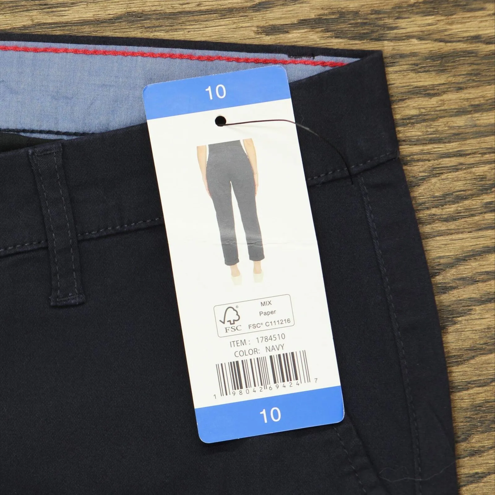 Nautica Jeans Womens Chino Ankle Pants 1784510 Navy Blue 10
