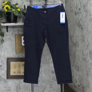 Nautica Jeans Womens Chino Ankle Pants 1784510 Navy Blue 10
