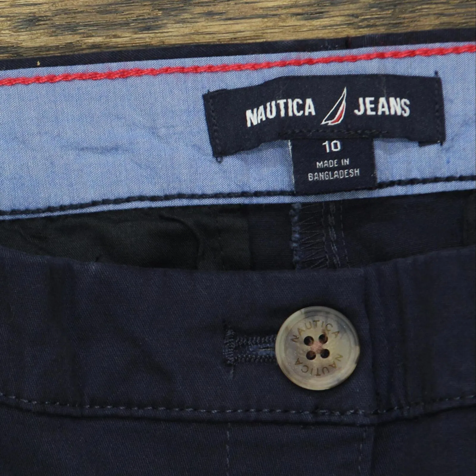 Nautica Jeans Womens Chino Ankle Pants 1784510 Navy Blue 10