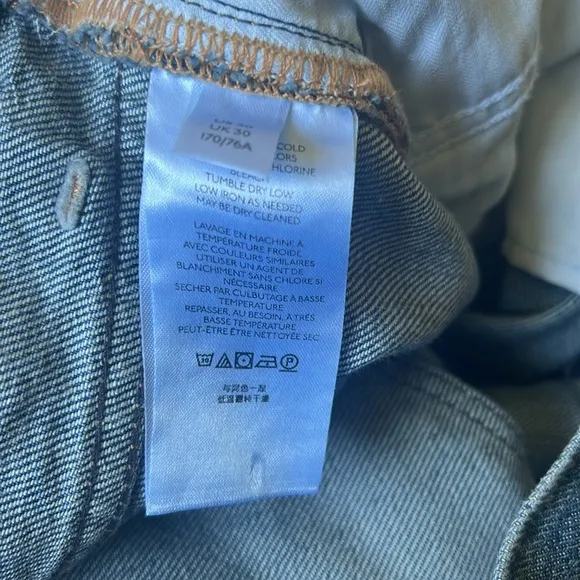 New Free People Maggie Mid Rise Straight Leg Chewed Hem Jeans Size 30