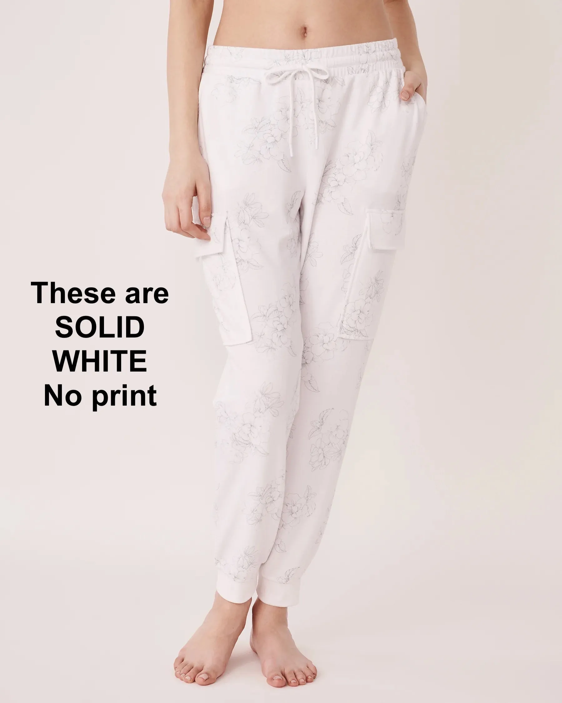 New La Vie En Rose BODY MIND SOUL Jogger Style Pants in SOLID white, Sz XXL