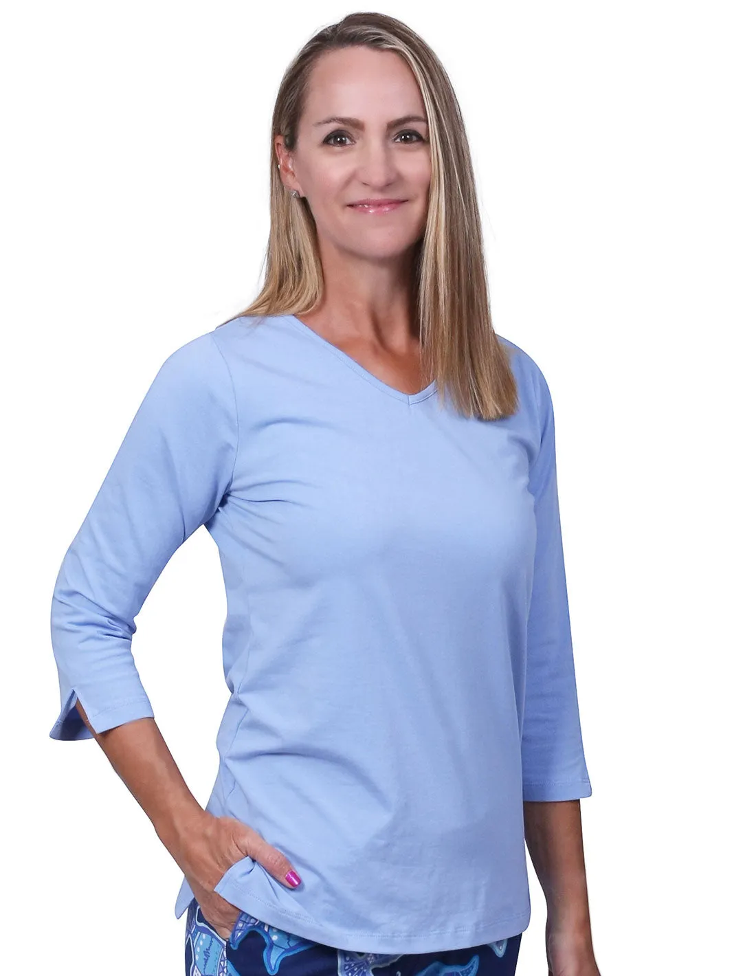 Nicole V-Neck Top Navy