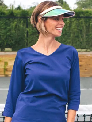 Nicole V-Neck Top Navy