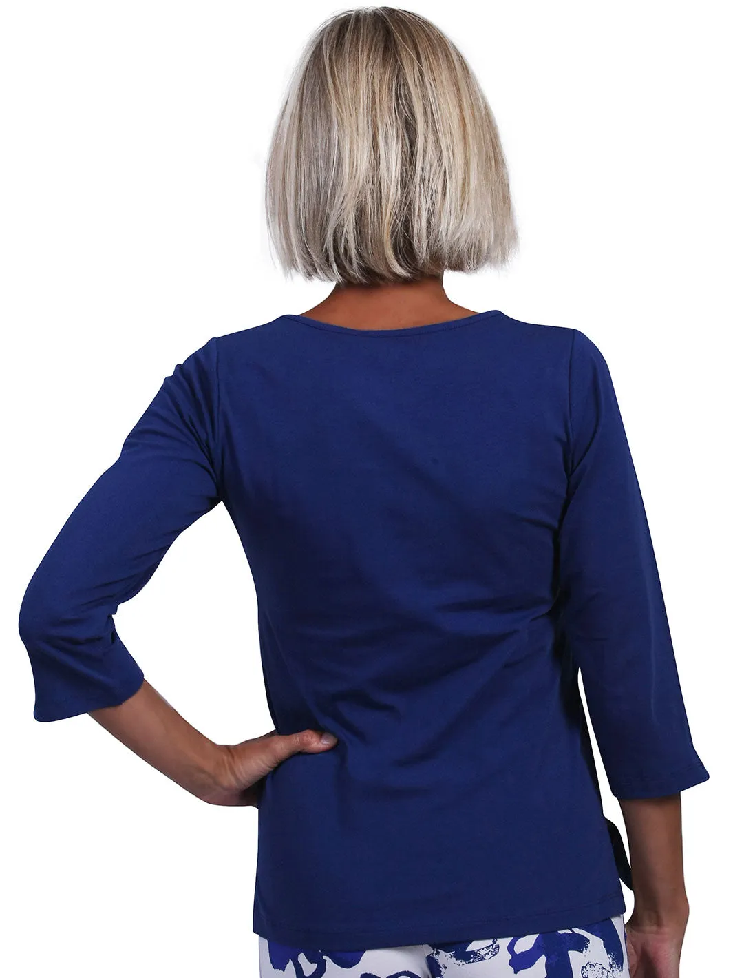 Nicole V-Neck Top Navy