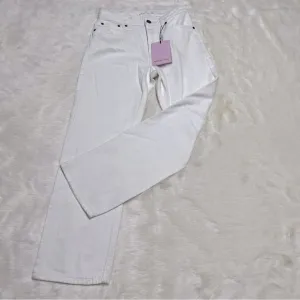 NWT Anthropologie Avec Les Filles cream/white straight leg jeans