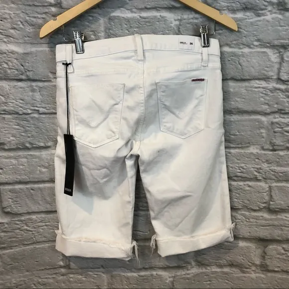 NWT Hudson Amelia Cut Off Knee Short Optic White