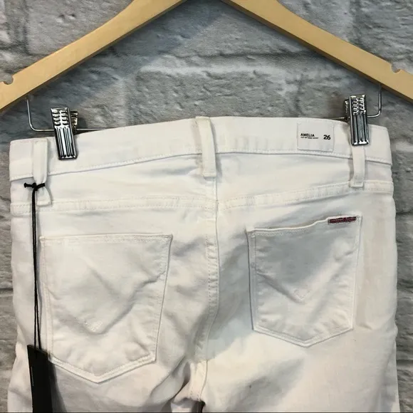 NWT Hudson Amelia Cut Off Knee Short Optic White