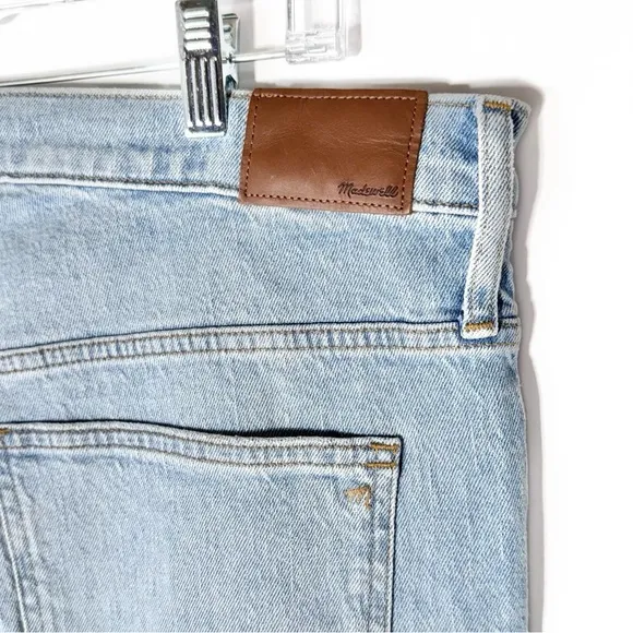 NWT Madewell High Rise Light Wash Ankle Cropped Straight Leg Jeans 33 Tall Long