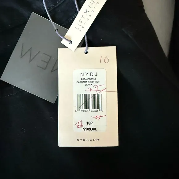 NYDJ Barbara Bootcut Black Jeans