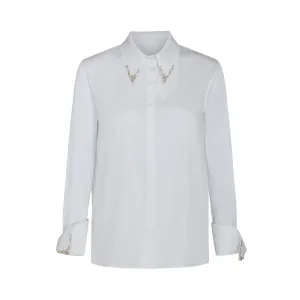 Object of Affection Crystal Cuff Top in White